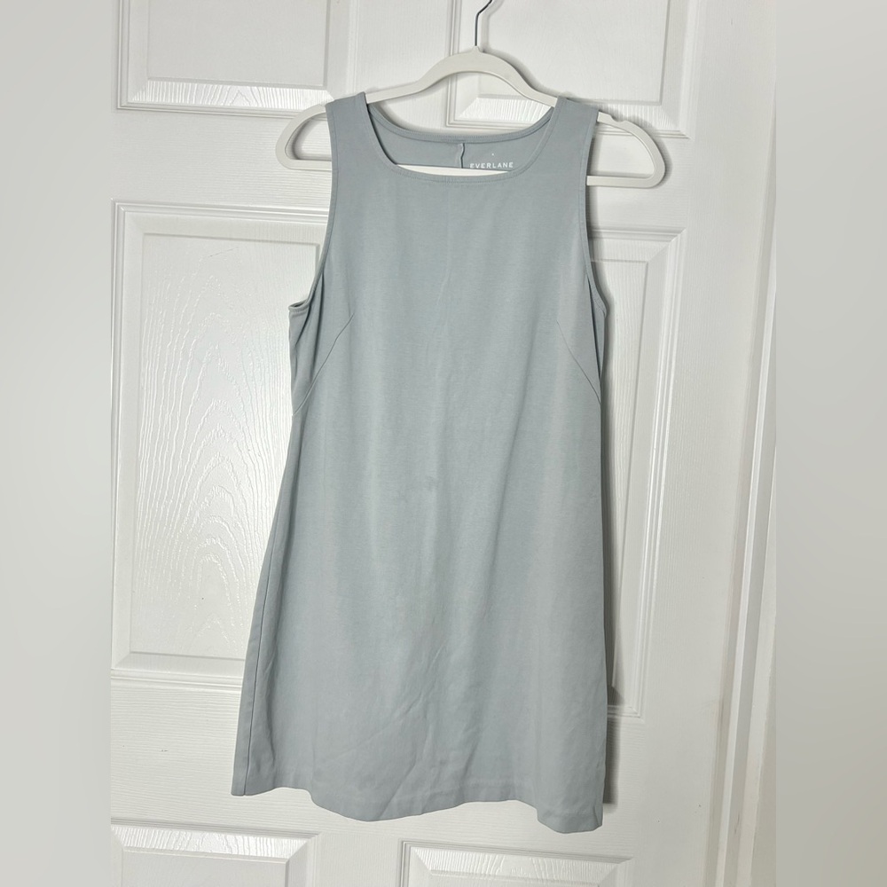Everlane Light Blue Sleeveless Cotton Mini Dress Sz M